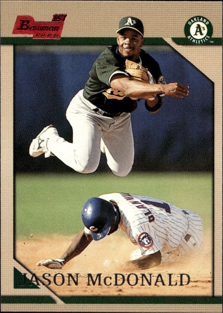 1996 Bowman Jason McDonald #288 trading card