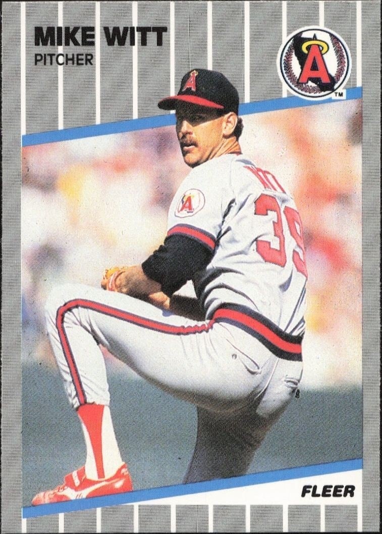 1989 Fleer Mike Witt #490 trading card
