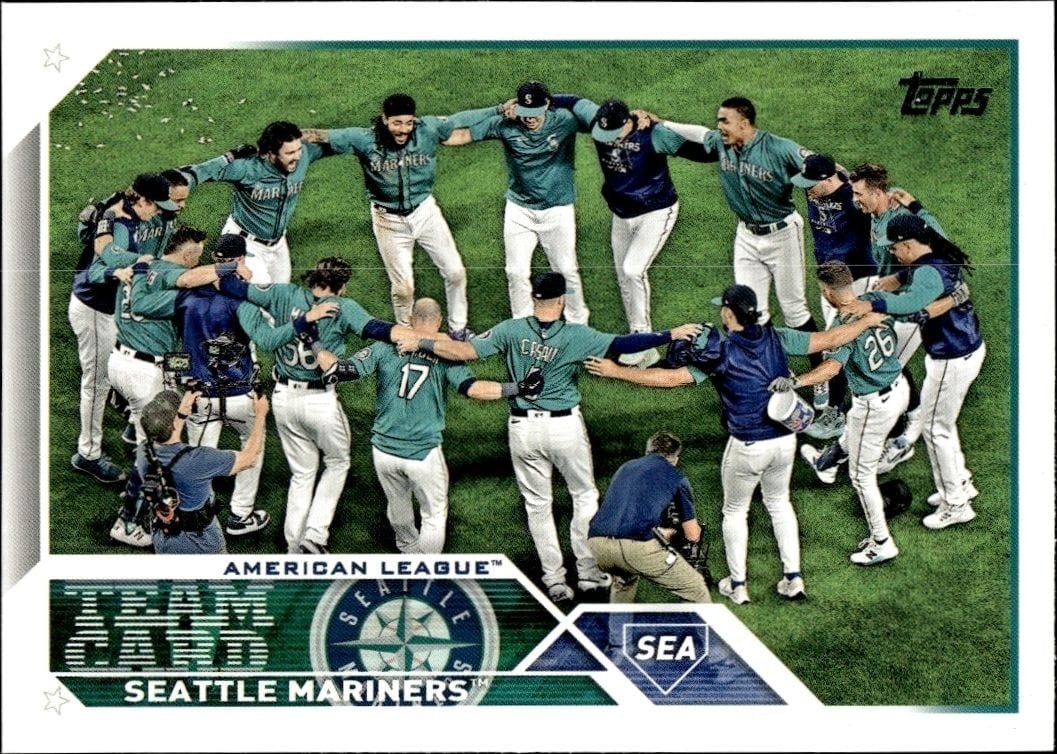 Seattle Mariners 2023 Topps Series 2 #627 Baseball Trading Card - Front 2023 Topps Series 2 Seattle Mariners #627 baseball trading card front