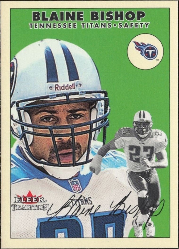 Blaine Bishop 2000 Fleer Tradition Glossy #204 Football Trading Card - Front 2000 Fleer Tradition Glossy Blaine Bishop #204 football trading card front