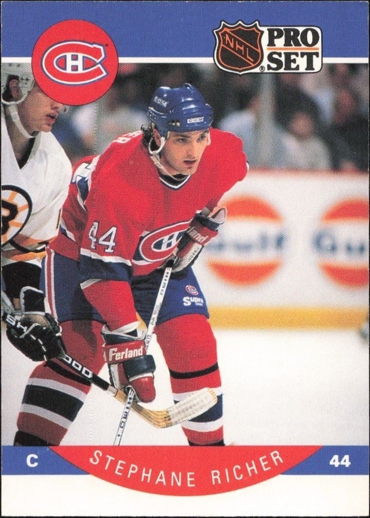 1990-91 Pro-Set NHL Series 1 Stephane Richer #156 trading card
