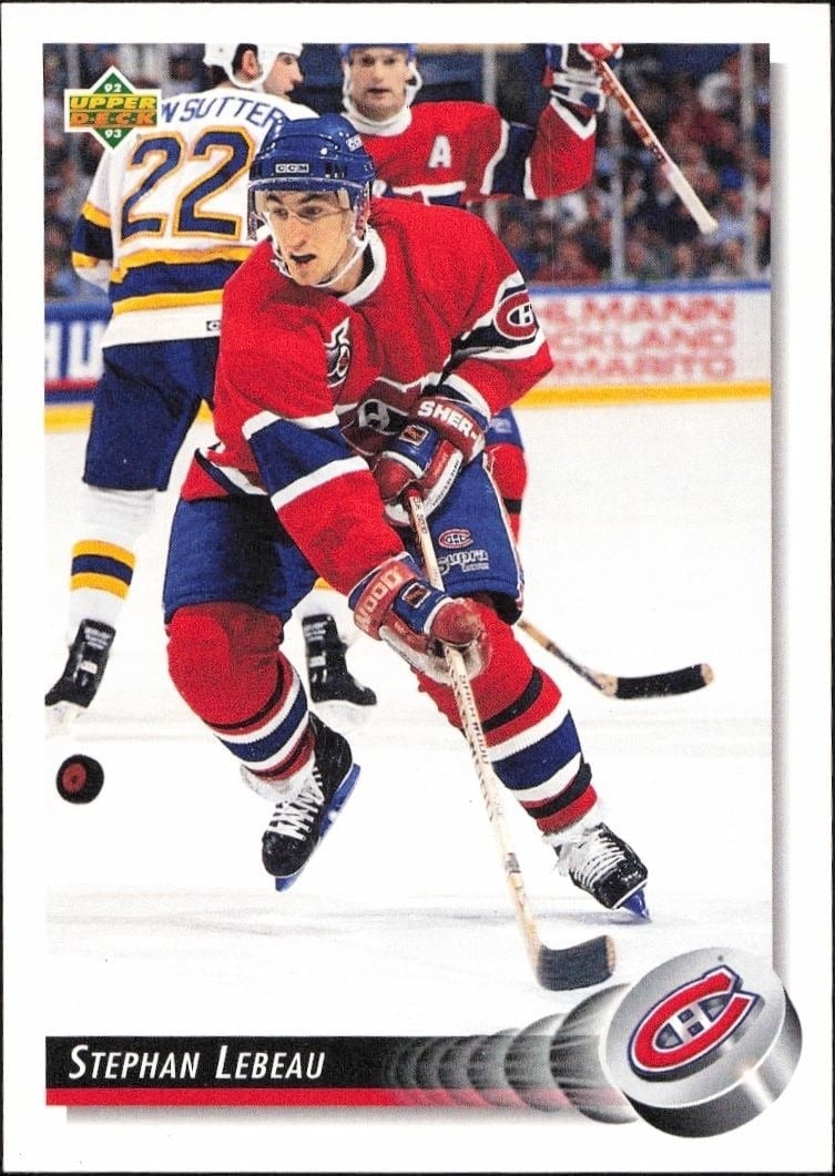 1992-93 Upper-Deck Stephan Lebeau #213 trading card