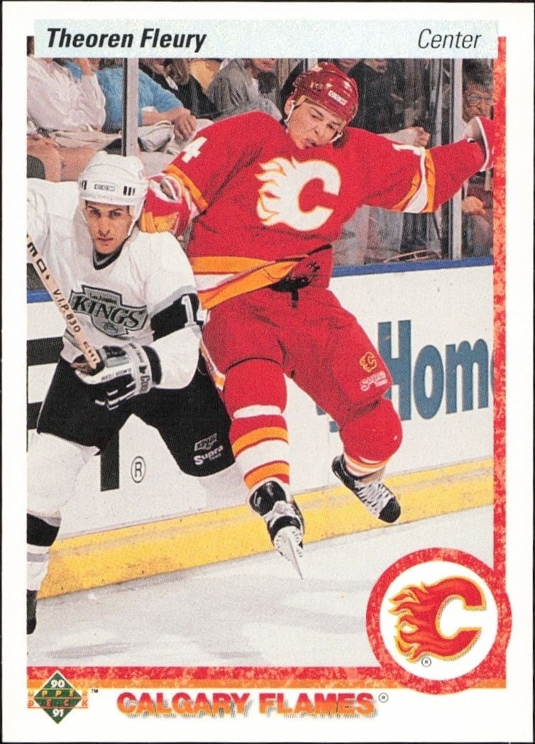 1990-91 Upper-Deck Theoren Fleury #47 trading card