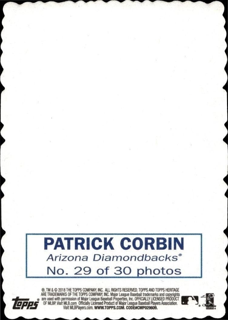 2018 Topps Heritage Patrick Corbin #29 baseball trading card back