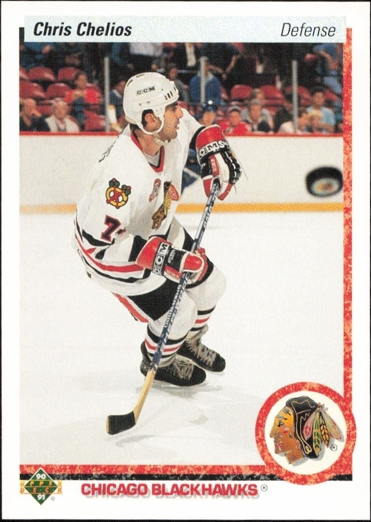 1990-91 Upper-Deck Chris Chelios #422 trading card