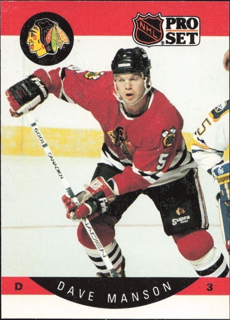 1990-91 Pro-Set Dave Manson #54 trading card
