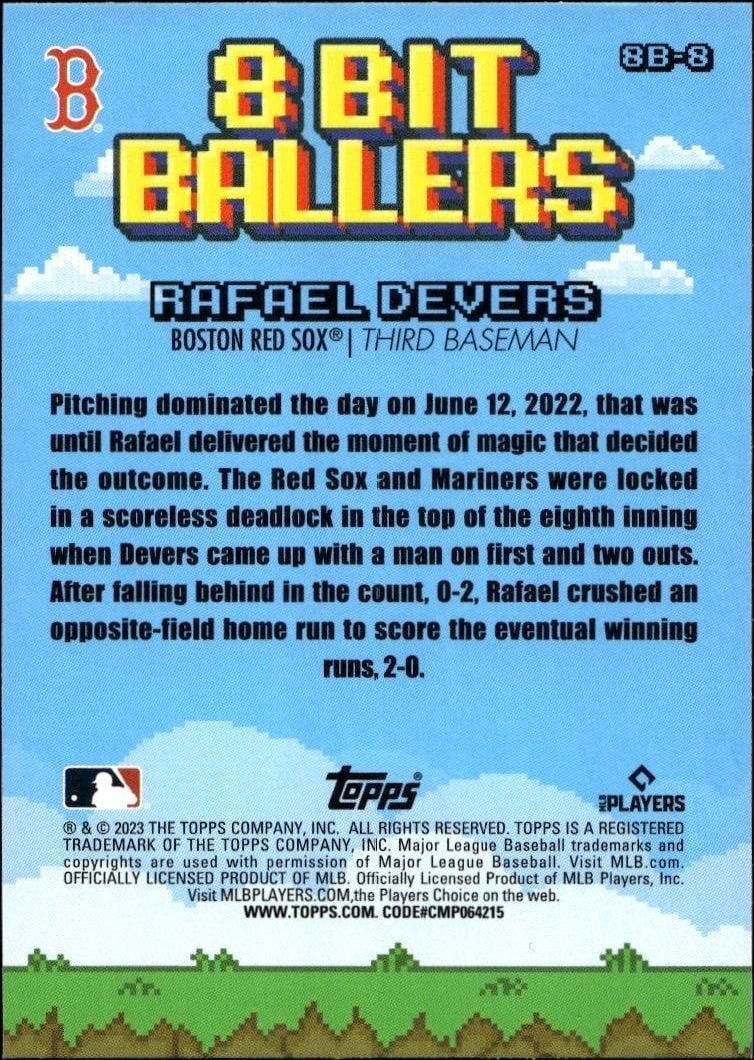 2023 Topps Big League Rafael Devers #8B-8 baseball trading card back