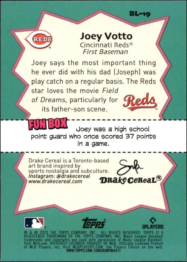 2023 Topps Big League Joey Votto #BL-19 baseball trading card back