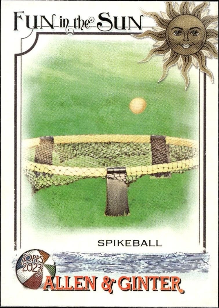 Spikeball 2023 Topps Allen & Ginter #FITS-1 Baseball Trading Card - Front 2023 Topps Allen & Ginter Spikeball #FITS-1 baseball trading card front