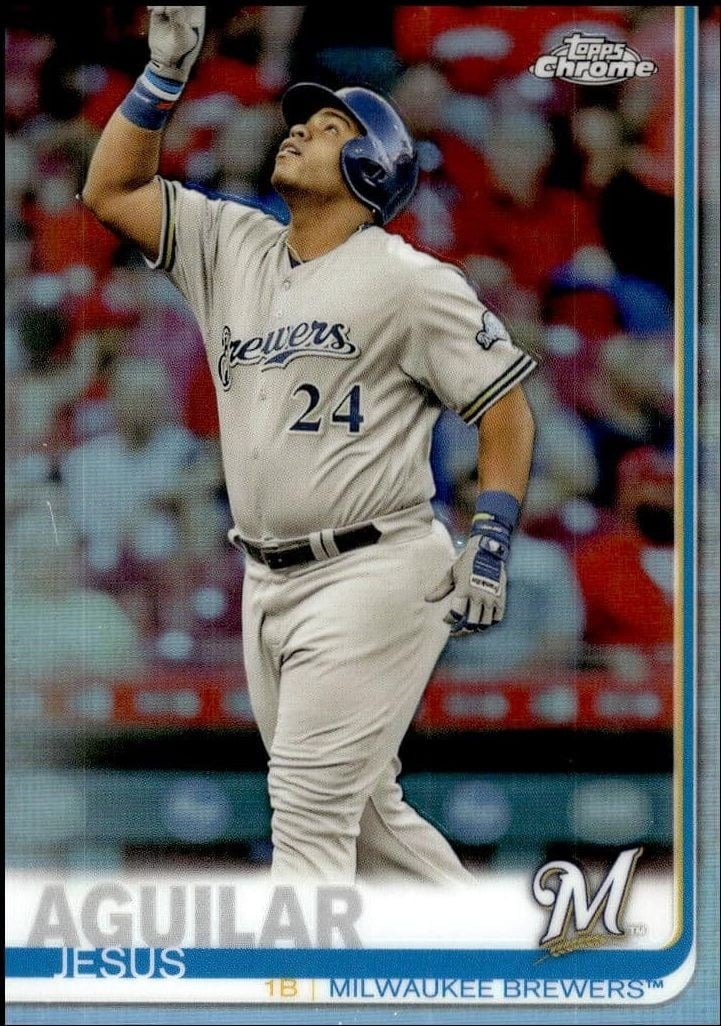 2019 Topps Chrome Jesus Aguilar #10 trading card