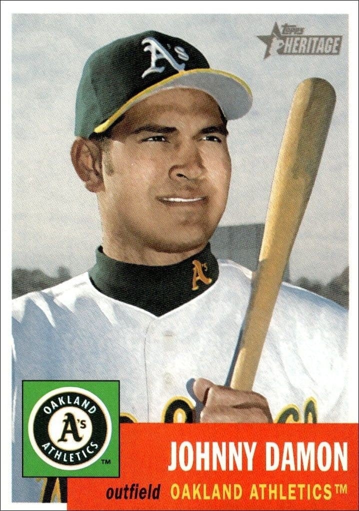 2002 Topps Heritage Johnny Damon #92 trading card
