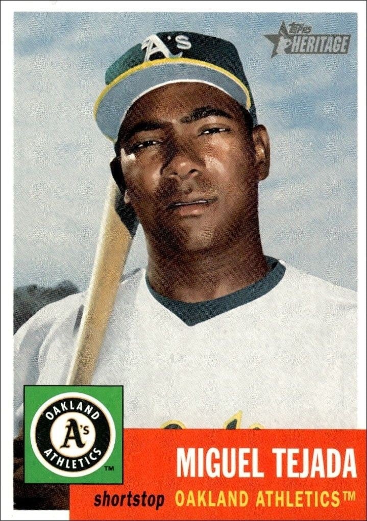 2002 Topps Heritage Miguel Tejada #68 trading card