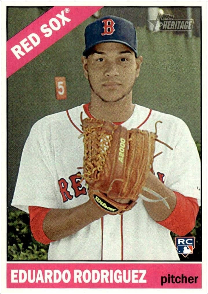 2015 Topps Heritage High Number Eduardo Rodriguez #527 trading card