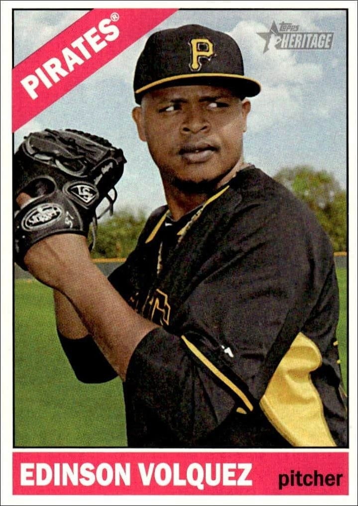 2015 Topps Heritage Edinson Volquez #195 trading card