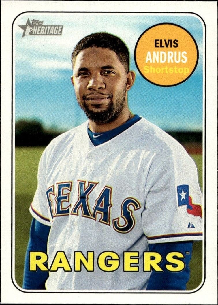 2018 Topps Heritage Elvis Andrus #153 trading card