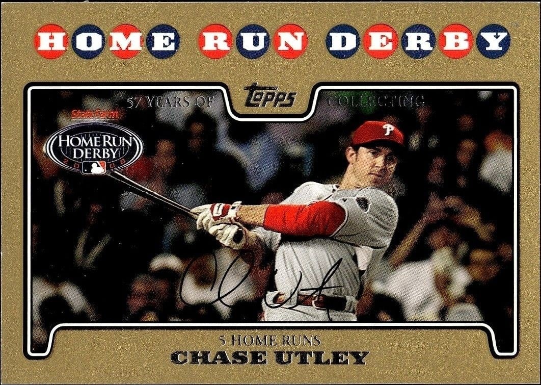 Chase Utley 2008 Topps Updates & Highlights #UH184 Baseball Trading Card - Front 2008 Topps Updates & Highlights Chase Utley #UH184 baseball trading card front