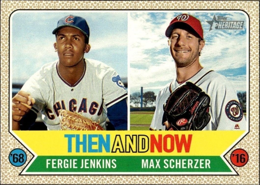 Fergie Jenkins 2017 Topps Heritage #TAN-7 Baseball Trading Card - Front 2017 Topps Heritage Fergie Jenkins #TAN-7 baseball trading card front