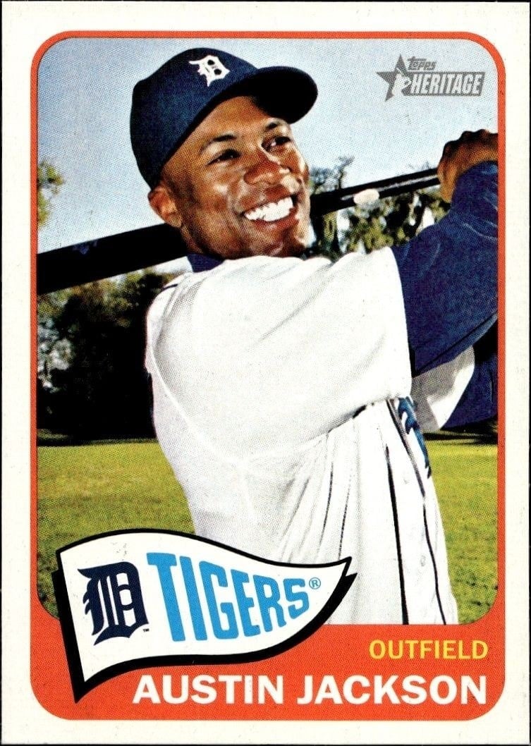 2014 Topps Heritage Austin Jackson #130 trading card