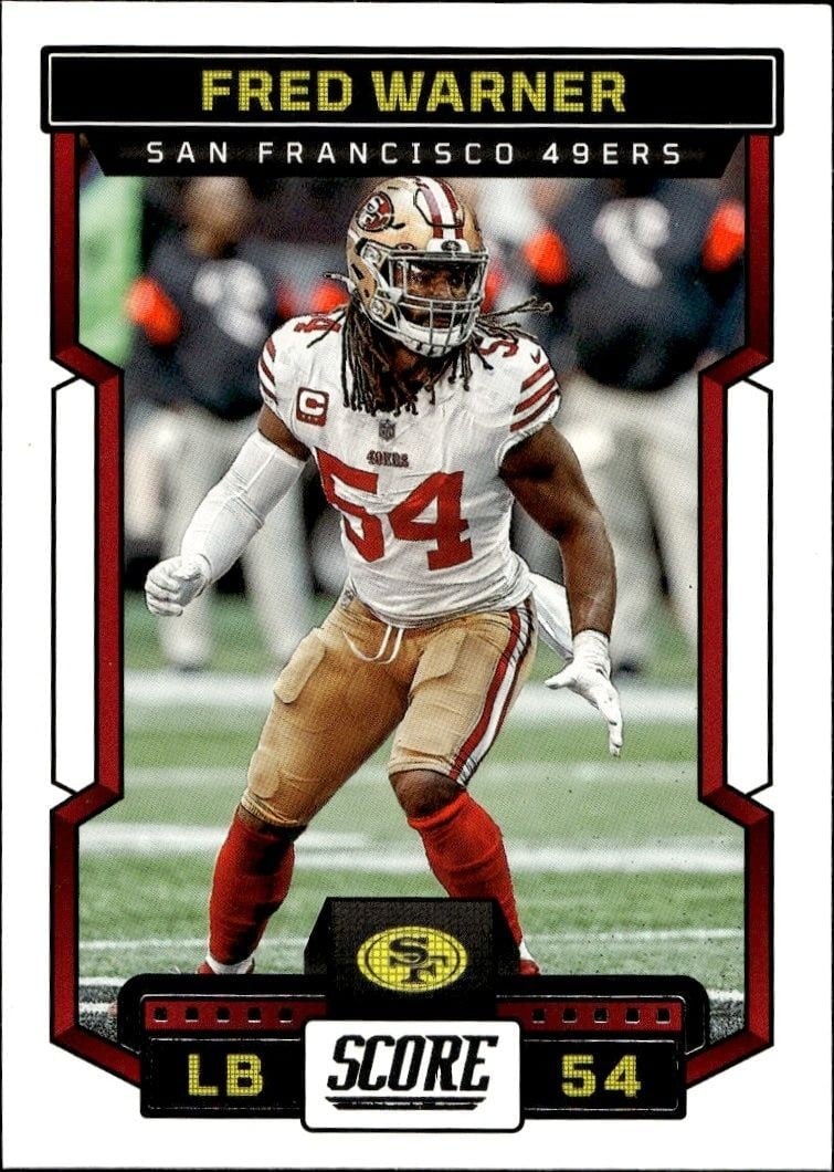 Fred Warner 2023 Panini Score #174 Football Trading Card - Front 2023 Panini Score Fred Warner #174 football trading card front