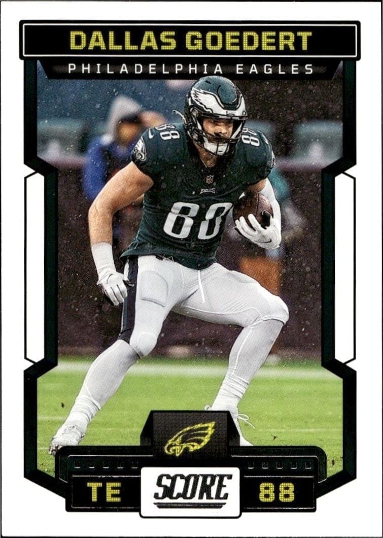 Dallas Goedert 2023 Panini Score #247 Football Trading Card - Front 2023 Panini Score Dallas Goedert #247 football trading card front