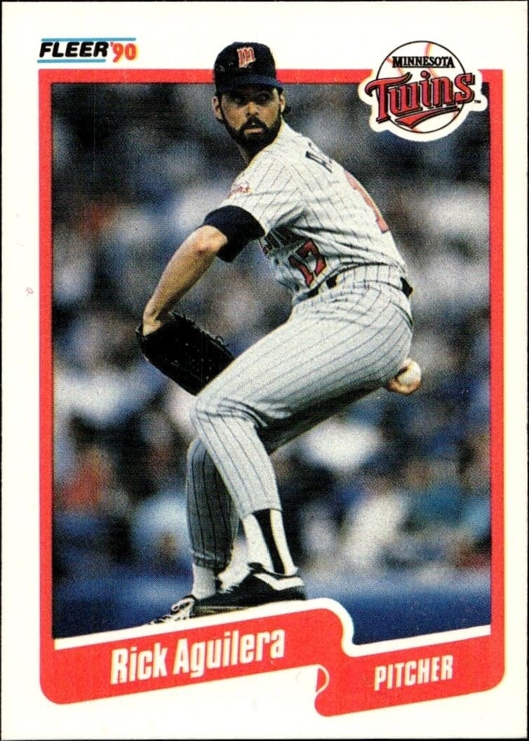 Rick Aguilera 1990 Fleer #365B Baseball Trading Card - Front 1990 Fleer Rick Aguilera #365B baseball trading card front