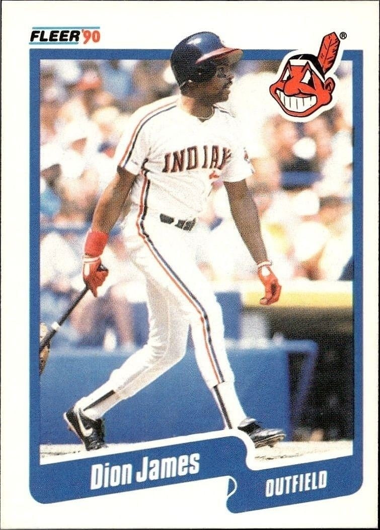 Dion James 1990 Fleer #494B Baseball Trading Card - Front 1990 Fleer Dion James #494B baseball trading card front