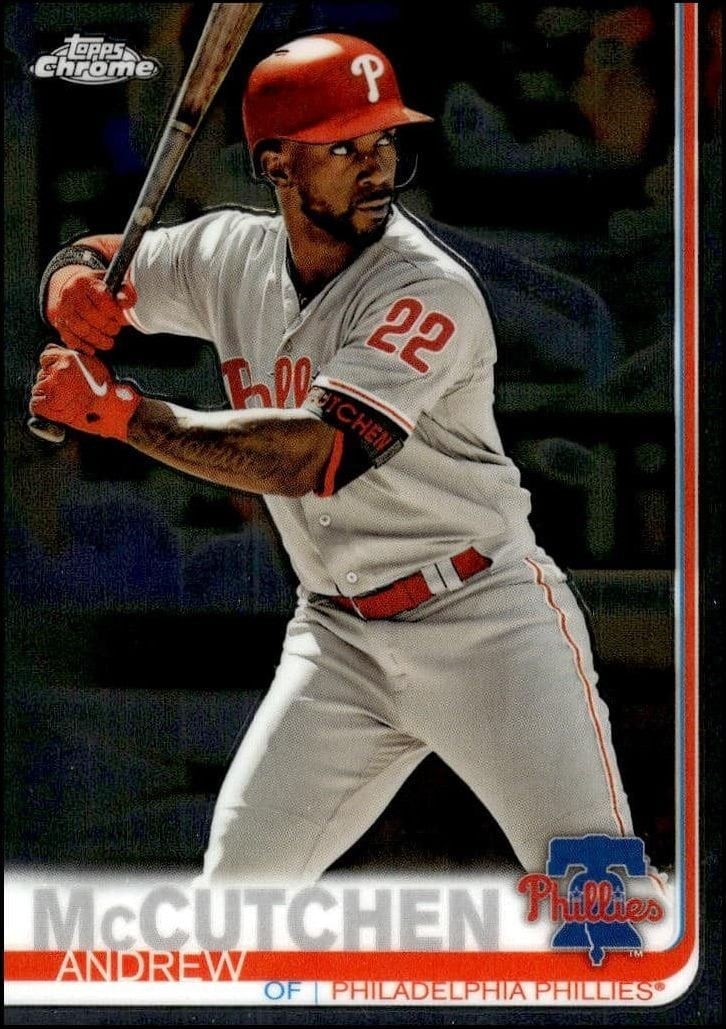 Andrew McCutchen 2019 Topps Chrome #77 Baseball Trading Card - Front 2019 Topps Chrome Andrew McCutchen #77 baseball trading card front