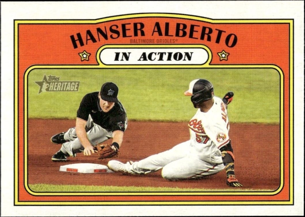 2021 Topps Heritage Hanser Alberto #128 trading card