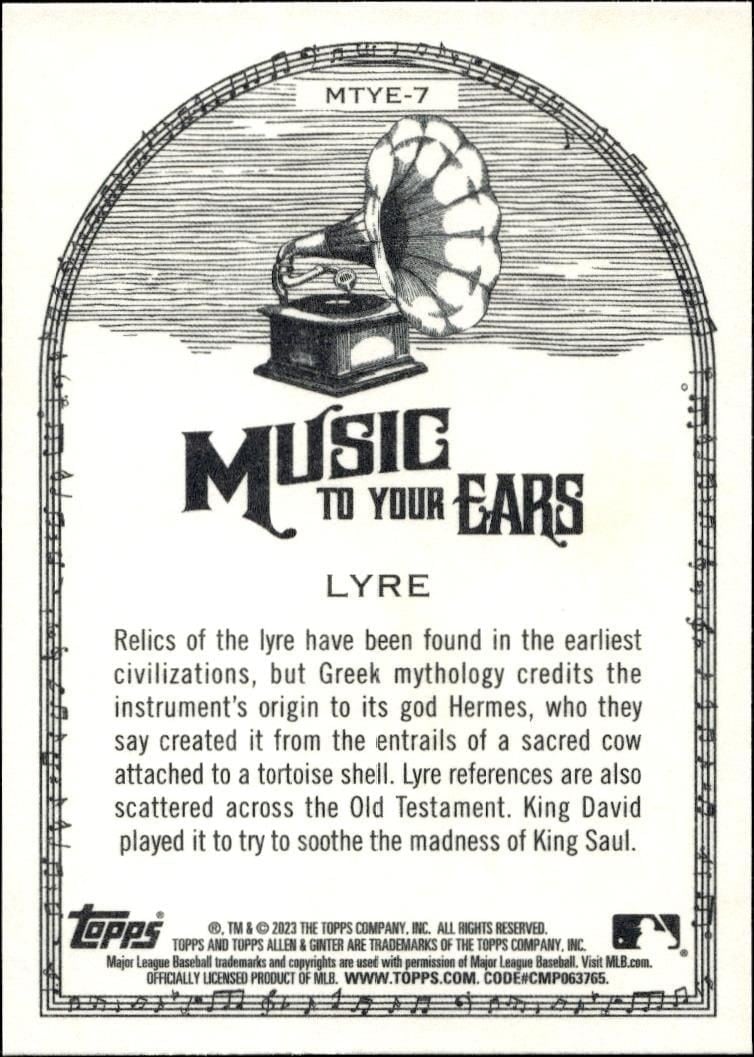 2023 Topps Allen & Ginter Lyre #MTYE-7 baseball trading card back