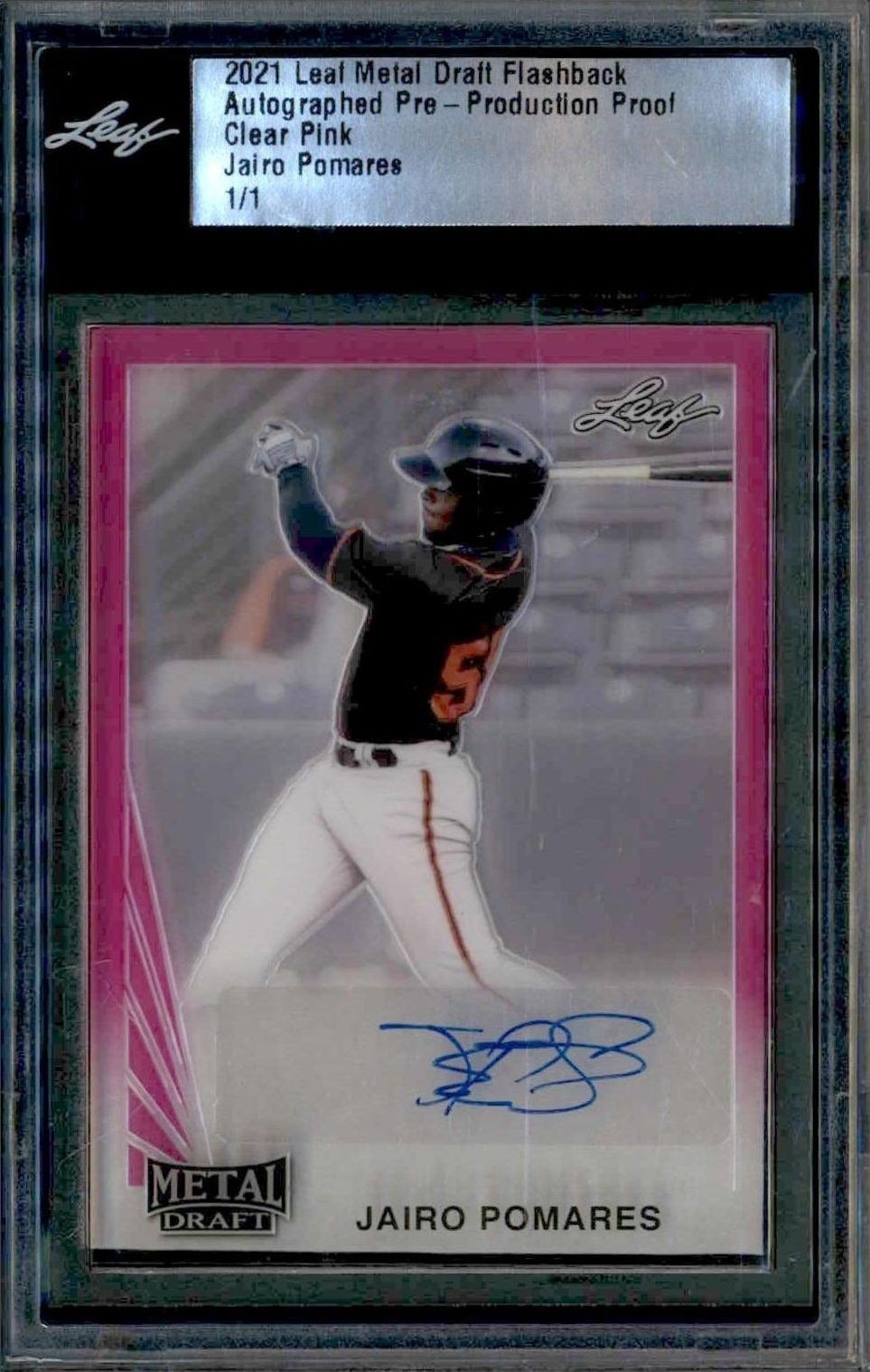 2021 Leaf Metal Draft Flashback Jairo Pomares #1/1 trading card