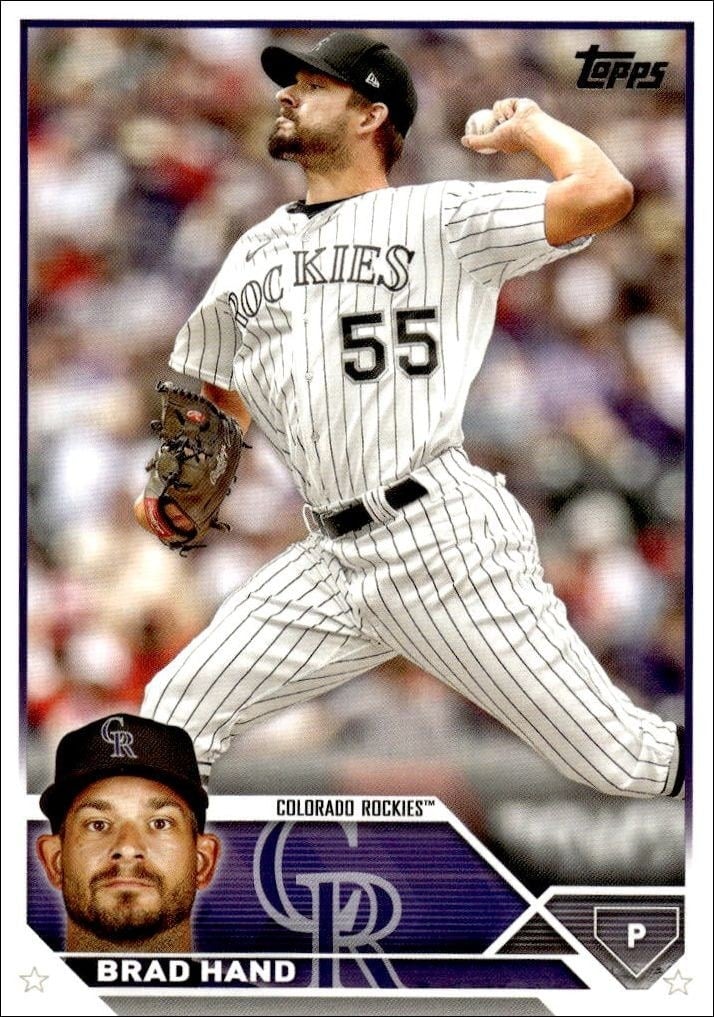 Brad Hand 2023 Topps Update Series #US155 Baseball Trading Card - Front 2023 Topps Update Series Brad Hand #US155 baseball trading card front