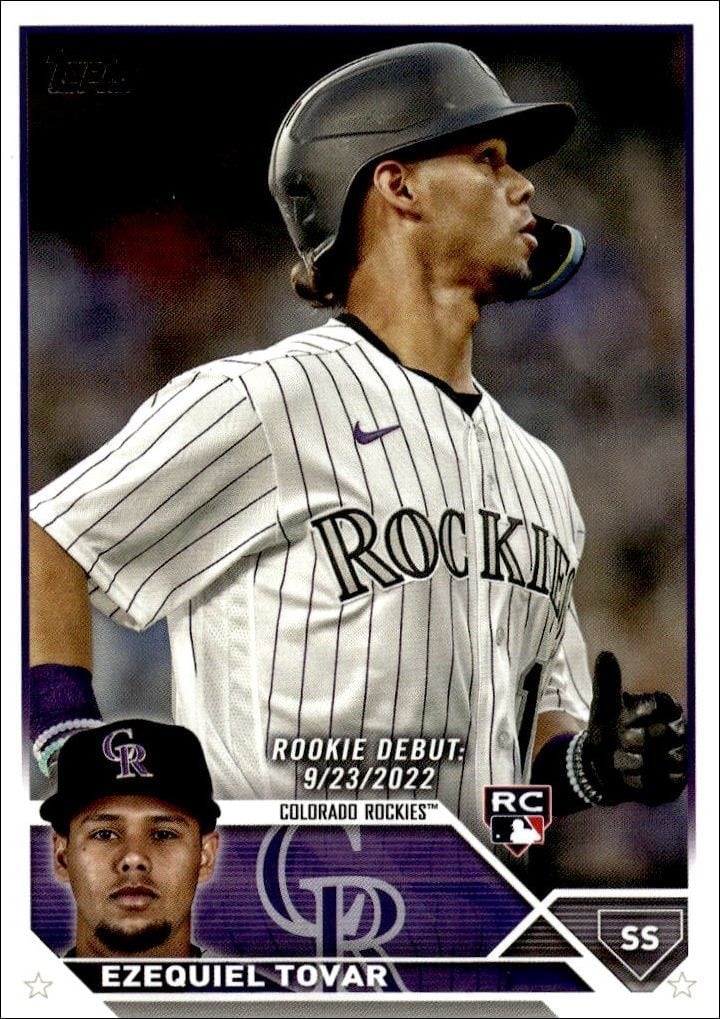 Ezequiel Tovar 2023 Topps Update Series #US283 Baseball Trading Card - Front 2023 Topps Update Series Ezequiel Tovar #US283 baseball trading card front