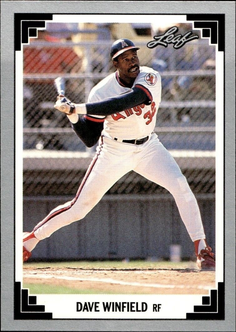 Dave Winfield 1991 Leaf #499 Baseball Trading Card - Front 1991 Leaf Dave Winfield #499 baseball trading card front