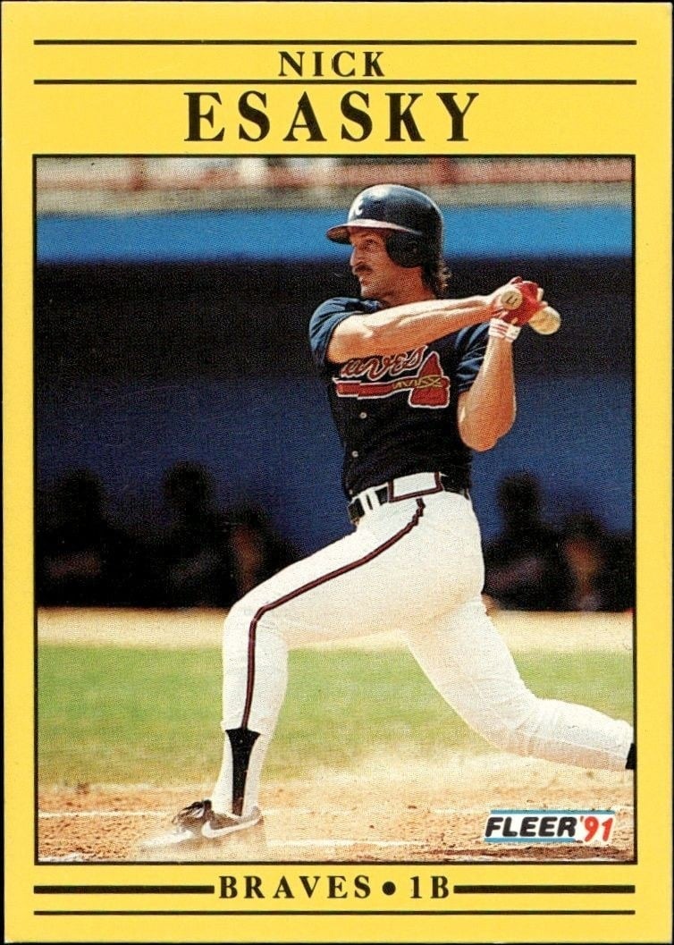 Nick Esasky 1991 Fleer #687 Baseball Trading Card - Front 1991 Fleer Nick Esasky #687 baseball trading card front