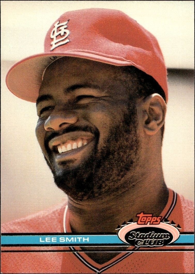 Lee Smith 1991 Topps Stadium Club #42 Baseball Trading Card - Front 1991 Topps Stadium Club Lee Smith #42 baseball trading card front
