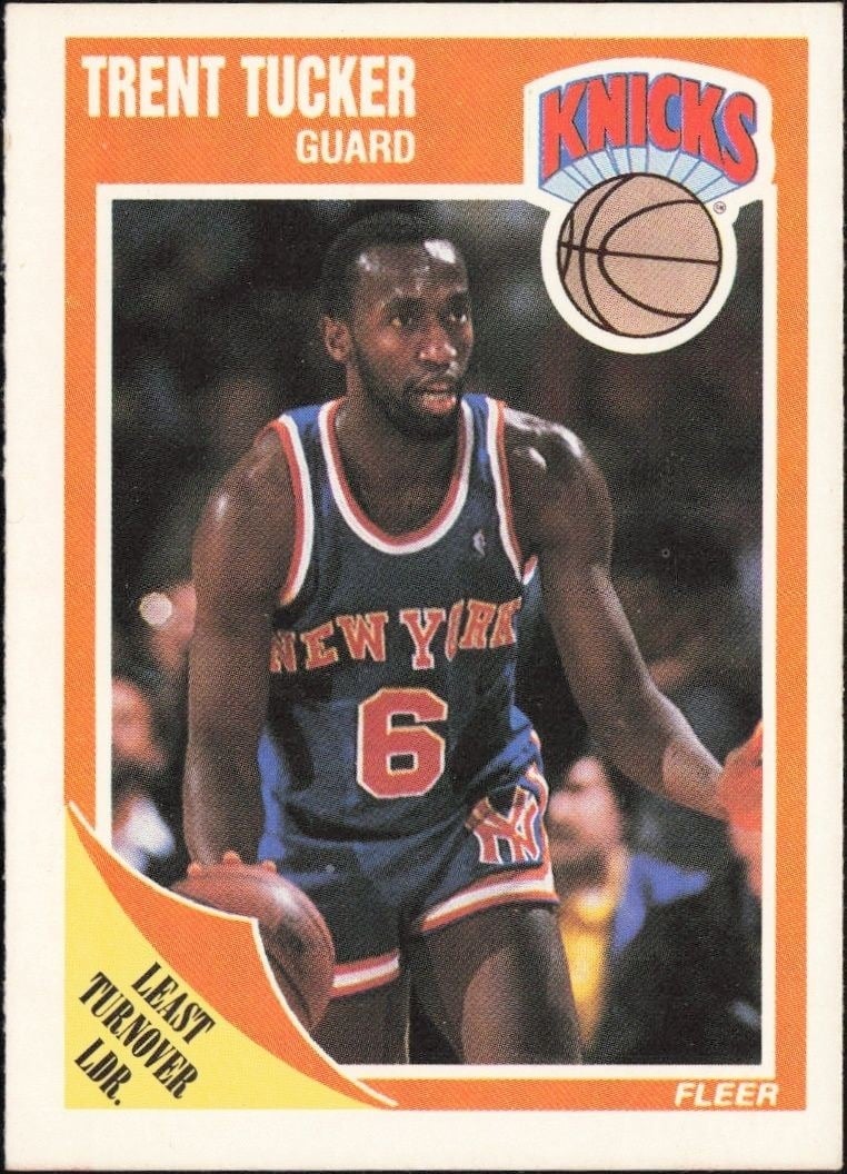 Trent Tucker 1989-90 Fleer #105 Basketball Trading Card - Front 1989-90 Fleer Trent Tucker #105 basketball trading card front