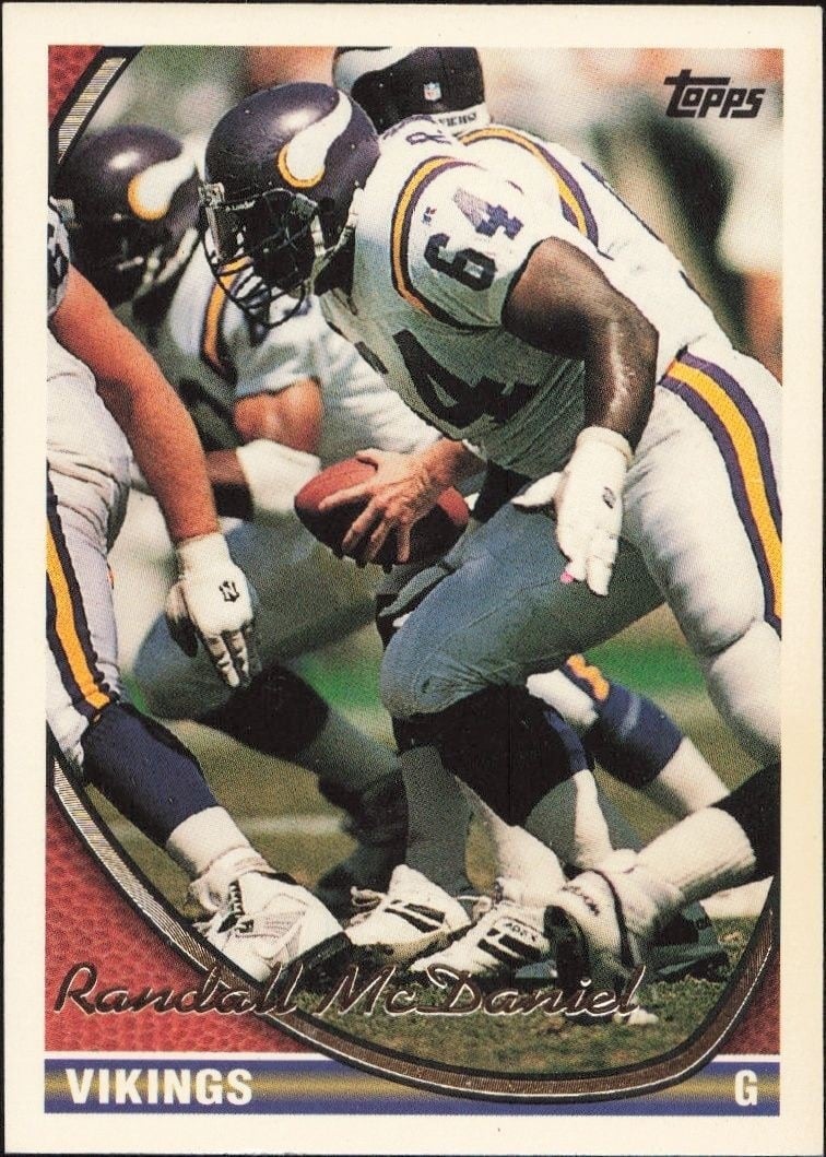Randall McDaniel 1994 Topps #350 Football Trading Card - Front 1994 Topps Randall McDaniel #350 football trading card front