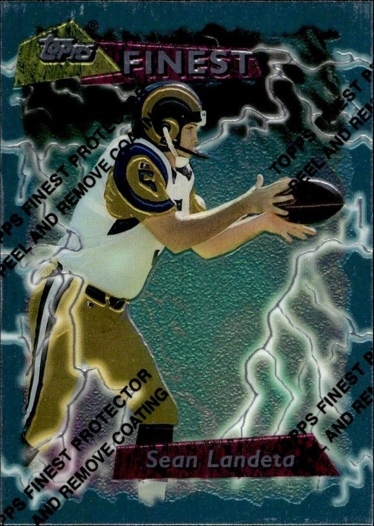 Sean Landeta 1995 Topps Finest #231 Football Trading Card - Front 1995 Topps Finest Sean Landeta #231 football trading card front