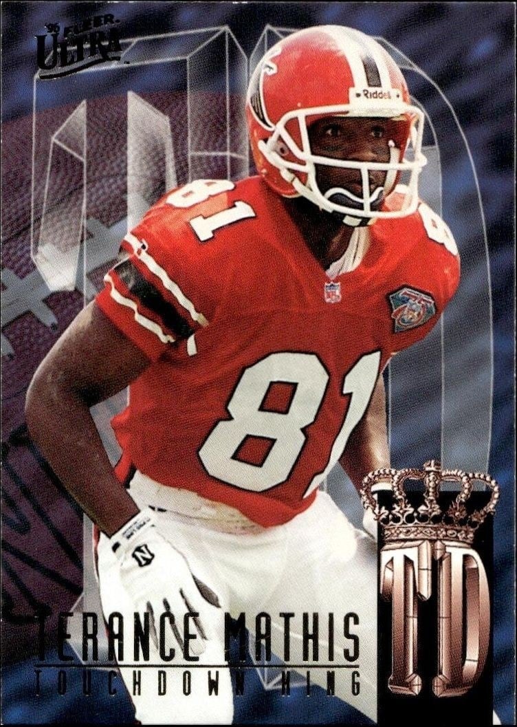 Terance Mathis 1995 Fleer Ultra #2 Football Trading Card - Front 1995 Fleer Ultra Terance Mathis #2 football trading card front