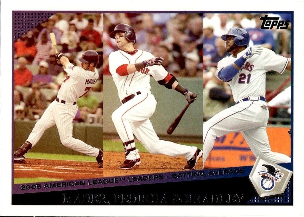 Joe Mauer 2009 Topps #43 Baseball Trading Card - Front 2009 Topps Joe Mauer #43 baseball trading card front