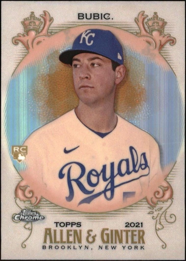 Kris Bubic 2021 Topps Allen & Ginter Chrome #135 Baseball Trading Card - Front 2021 Topps Allen & Ginter Chrome Kris Bubic #135 baseball trading card front