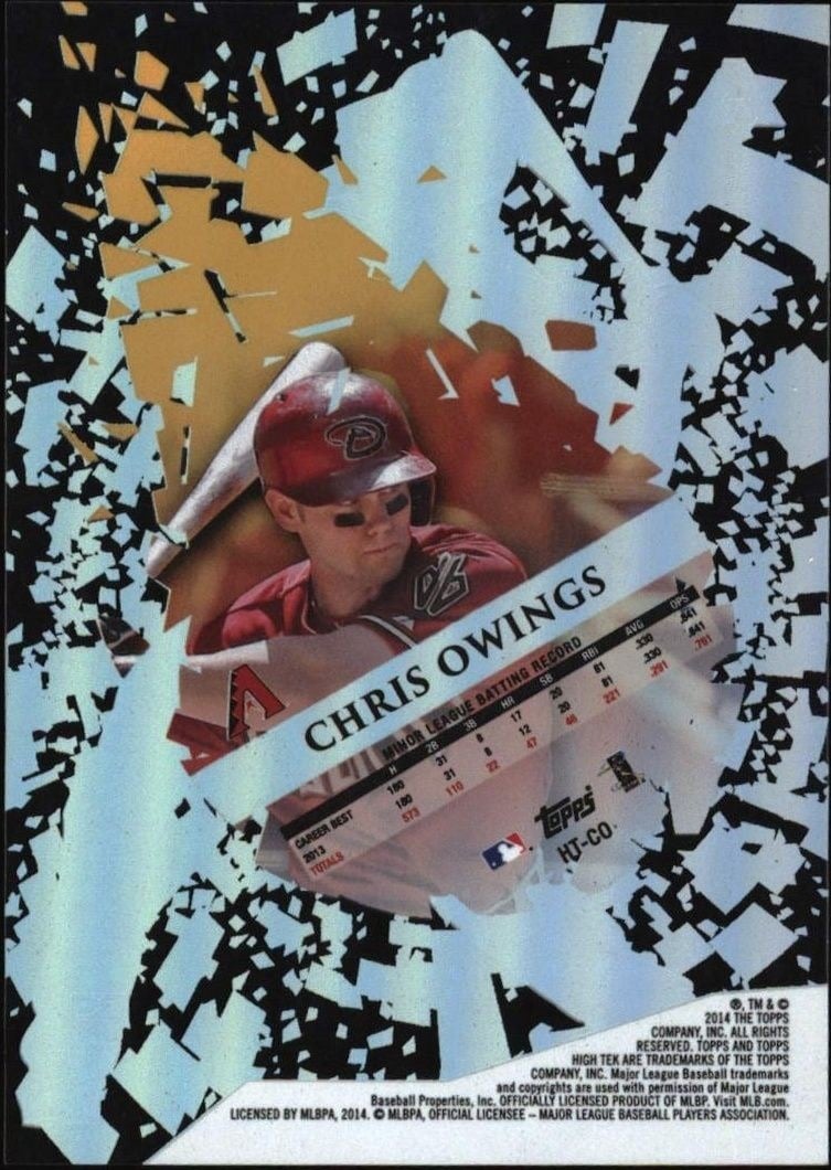 2014 Topps High Tek Chris Owings #HT-CO baseball trading card back