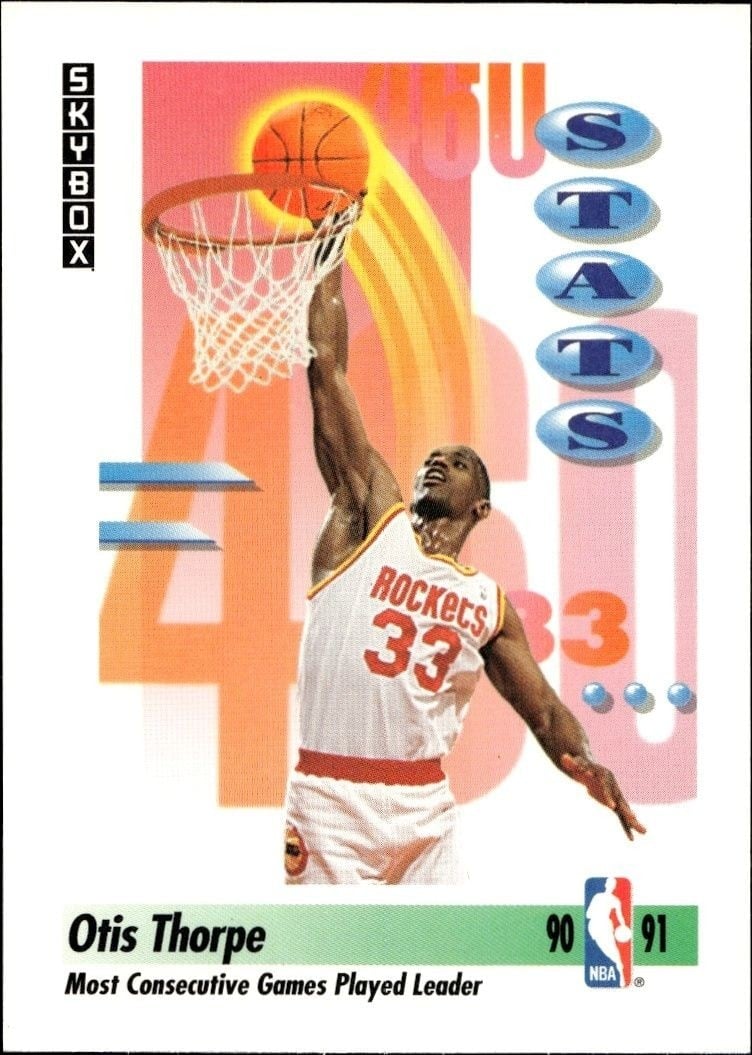 Otis Thorpe 1991-92 Skybox #302 Basketball Trading Card - Front 1991-92 Skybox Otis Thorpe #302 basketball trading card front