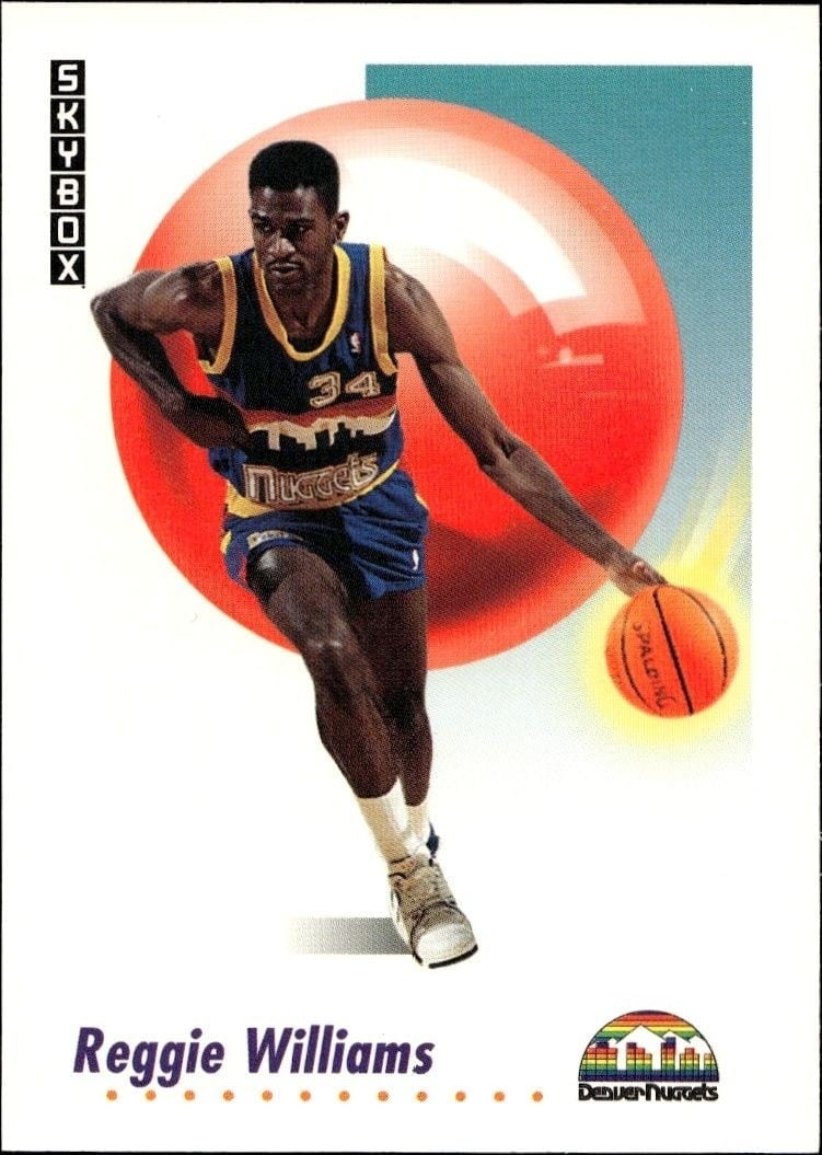 Reggie Williams 1991-92 Skybox #75 Basketball Trading Card - Front 1991-92 Skybox Reggie Williams #75 basketball trading card front