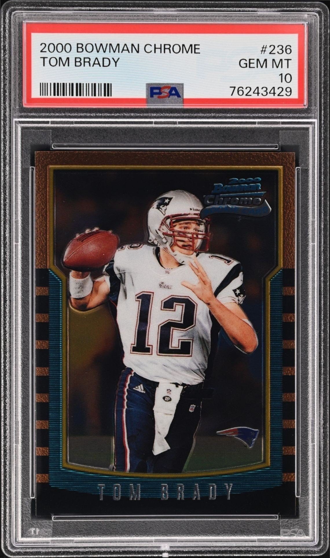 2000 Bowman Chrome Tom Brady #236 trading card