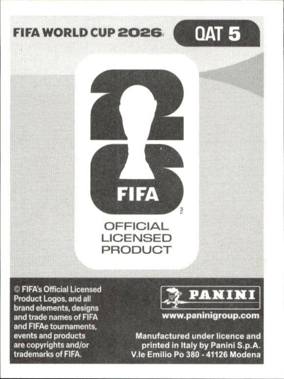 2026 Panini FIFA World Cup Homam Ahmed #QAT 5 soccer trading card back