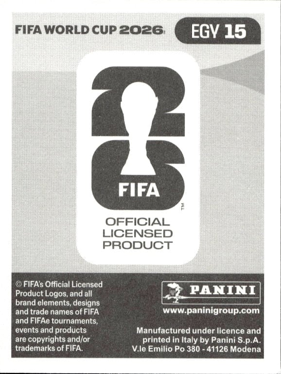 2026 Panini FIFA World Cup Emam Ashour #EGY 15 soccer trading card back