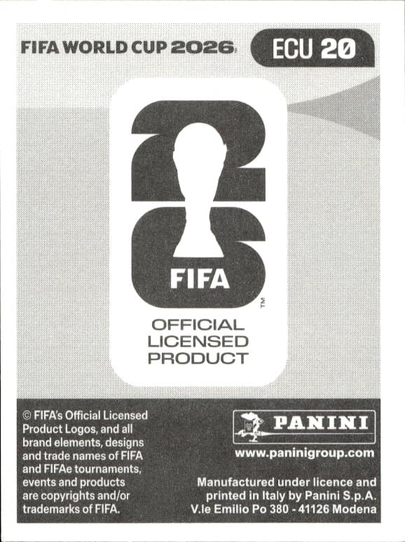 2026 Panini FIFA World Cup Enner Valencia #ECU 20 soccer trading card back