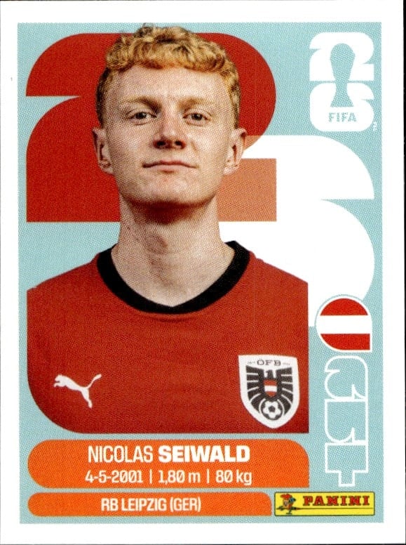 2026 Panini FIFA World Cup Nicolas Seiwald #AUT 15 trading card