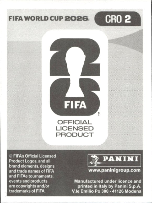 2026 Panini FIFA World Cup Dominik Livaković #CRO 2 soccer trading card back